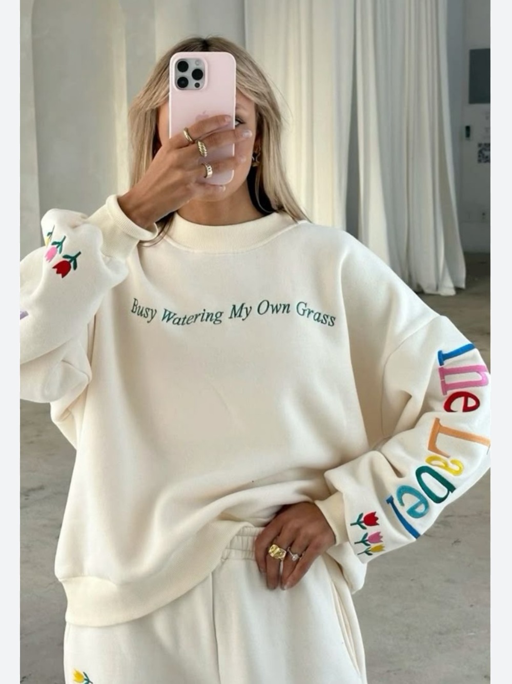 Yellow the label tulip sweatshirt